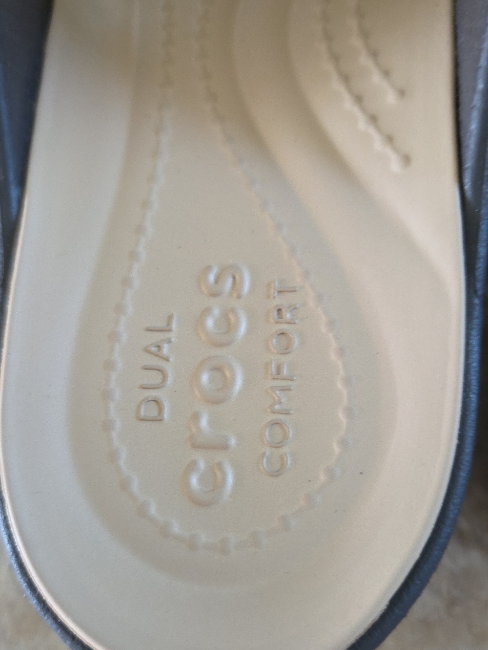 CROCS Dual Brown with Gold Medallion Sandals - Picture 5 of 9